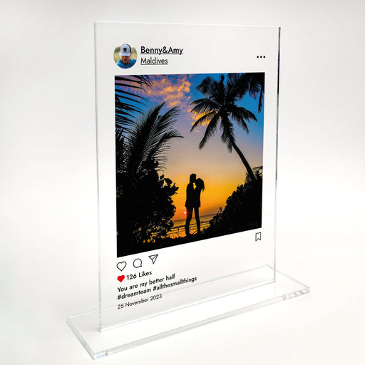 Personalised Instagram Themed Photo Acrylic Standing Plaque - YouPersonalise