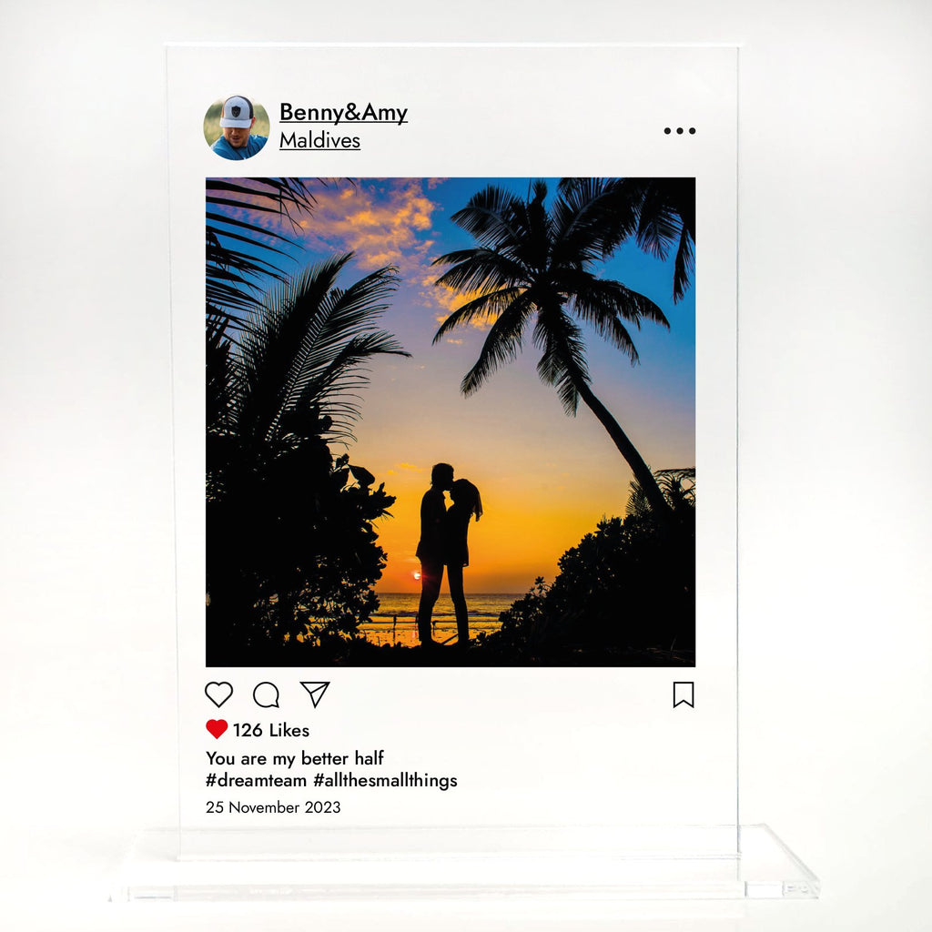Personalised Instagram Themed Photo Acrylic Standing Plaque - YouPersonalise