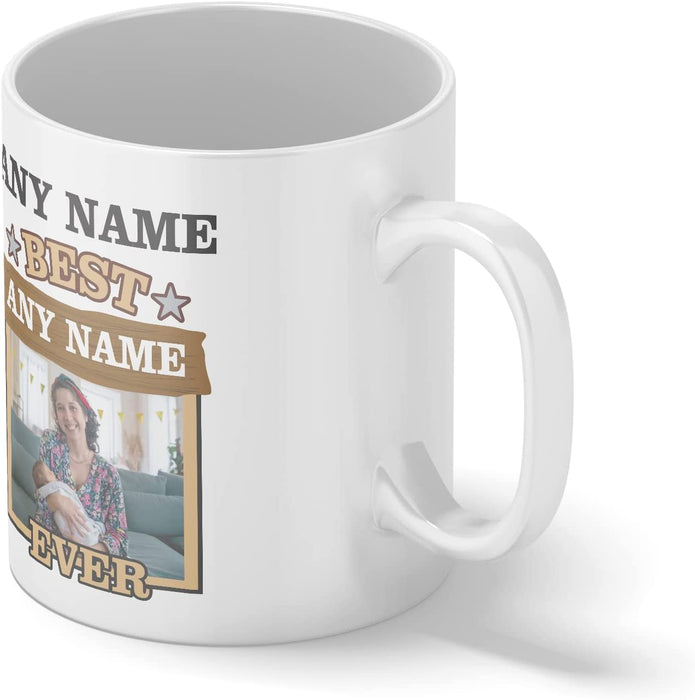 Personalised Mug Best Ever - Add Your Special One's Name, Relation and A Photo (11oz) - Custom Gift for Birthdays, Christmas, Special Occasions, Secret Santa - YouPersonalise