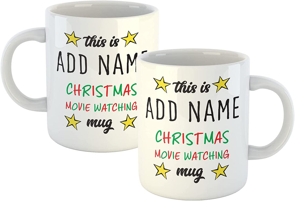 Personalised Mug Christmas Movie Watching - Add Your Special One's Name (11oz) - Custom Gift for Birthdays, Christmas, Special Occasions, Secret Santa - YouPersonalise