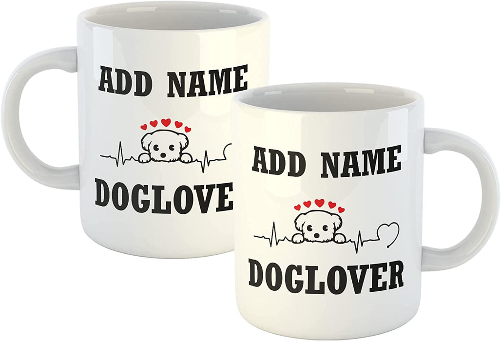 Personalised Mug Doglover - Add Your Special One's Name (11oz) - Custom Gift for Birthdays, Christmas, Special Occasions - YouPersonalise