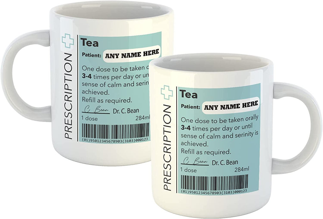 Personalised Mug Funny Prescription Tea Mug (11oz), Doctor Mug, Customisable Gift for Colleague, Funny Gift Idea, Secret Santa - YouPersonalise