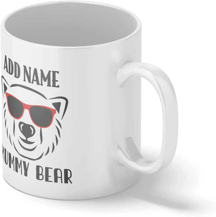 Personalised Mug Mummy Bear - Add Your Special One's Name (11oz) - Custom Gift for Birthdays, Christmas, Special Occasions - YouPersonalise