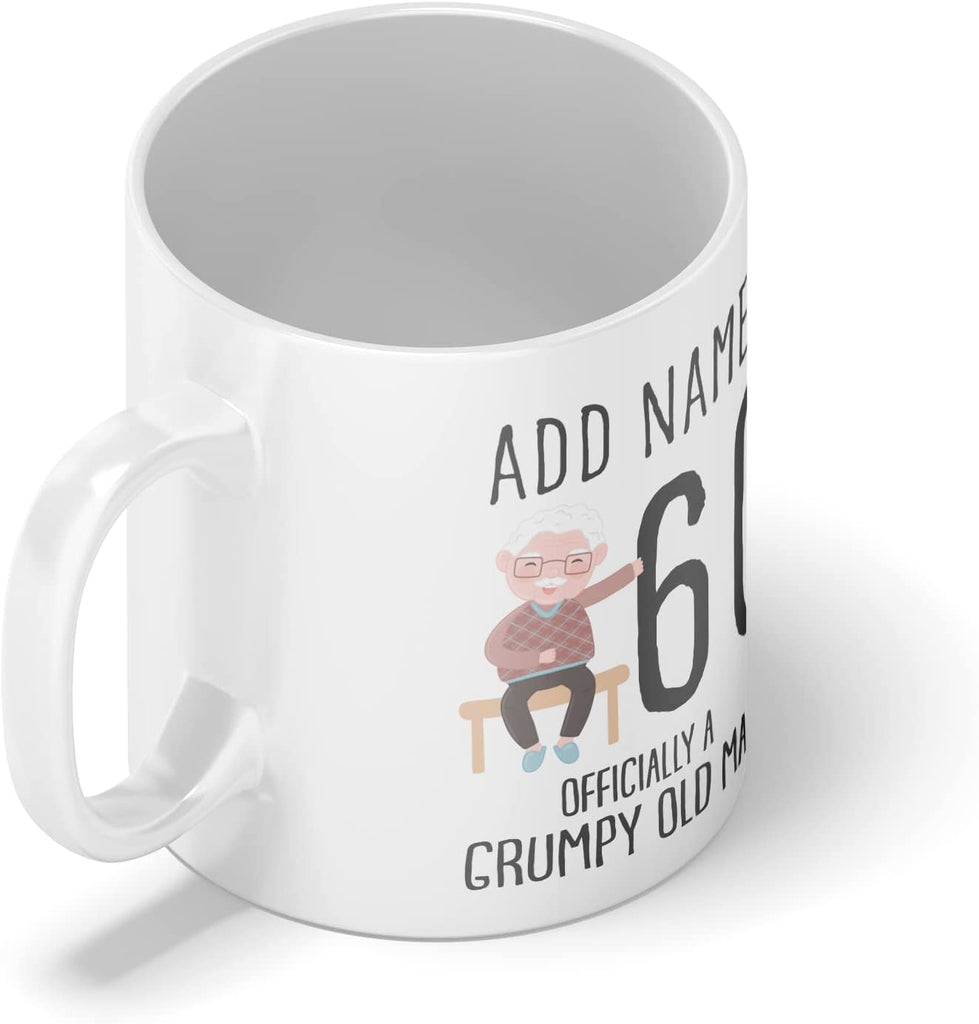 Personalised Mug Officially A Grumpy Old Man - Add Your Special One's Name and Age (11oz) - Custom Gift for Birthdays, Christmas, Special Occasions, Secret Santa - YouPersonalise