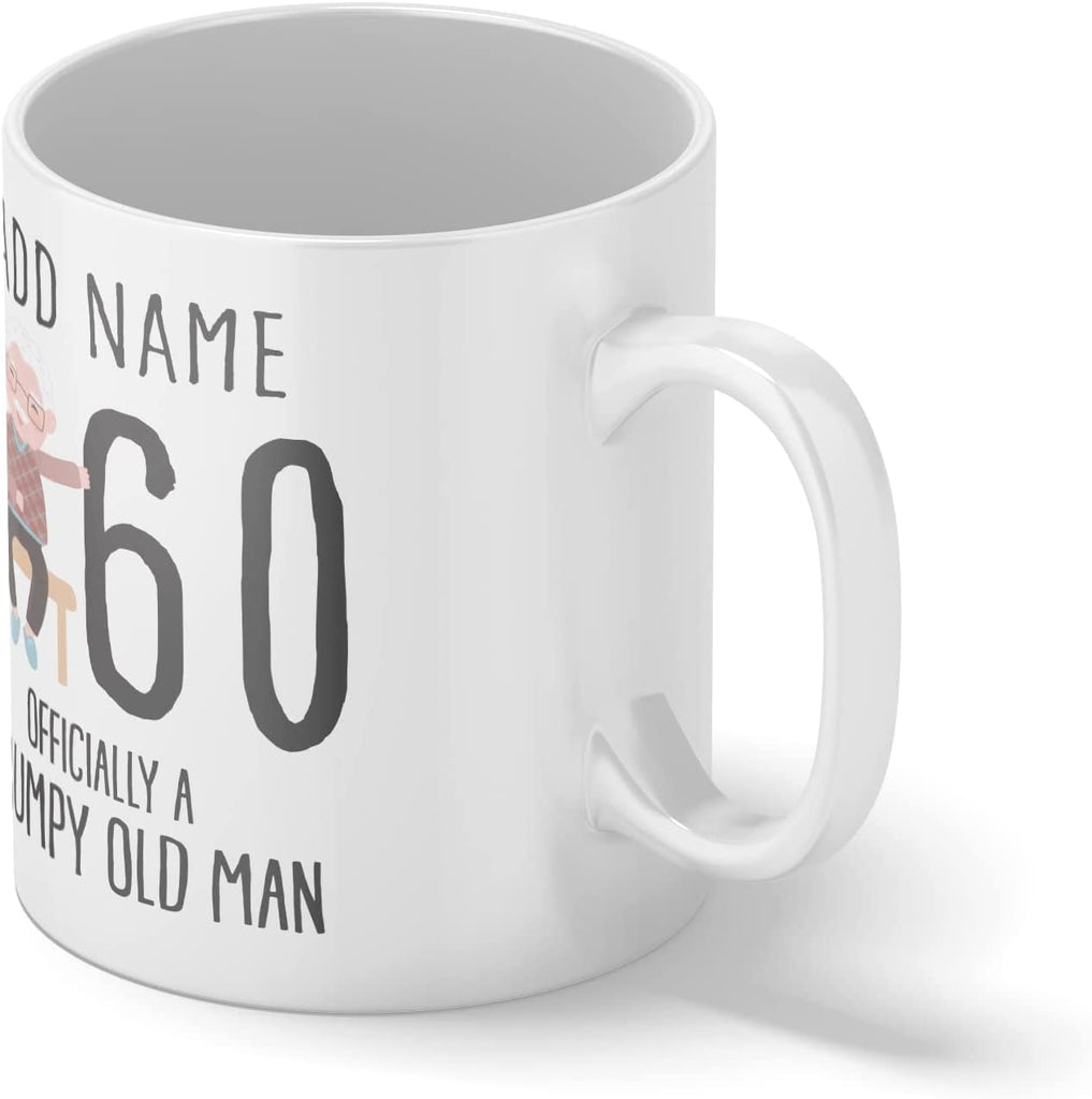 Personalised Mug Officially A Grumpy Old Man - Add Your Special One's Name and Age (11oz) - Custom Gift for Birthdays, Christmas, Special Occasions, Secret Santa - YouPersonalise