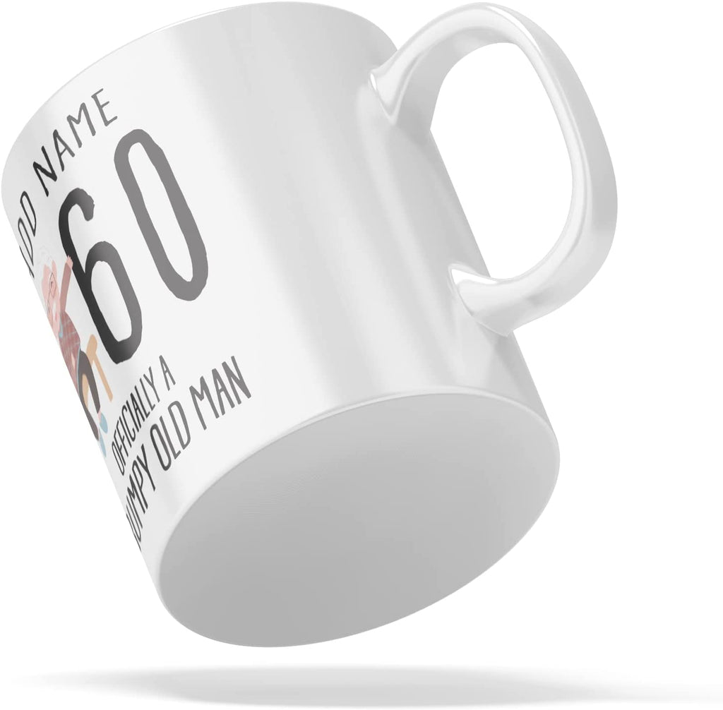 Personalised Mug Officially A Grumpy Old Man - Add Your Special One's Name and Age (11oz) - Custom Gift for Birthdays, Christmas, Special Occasions, Secret Santa - YouPersonalise
