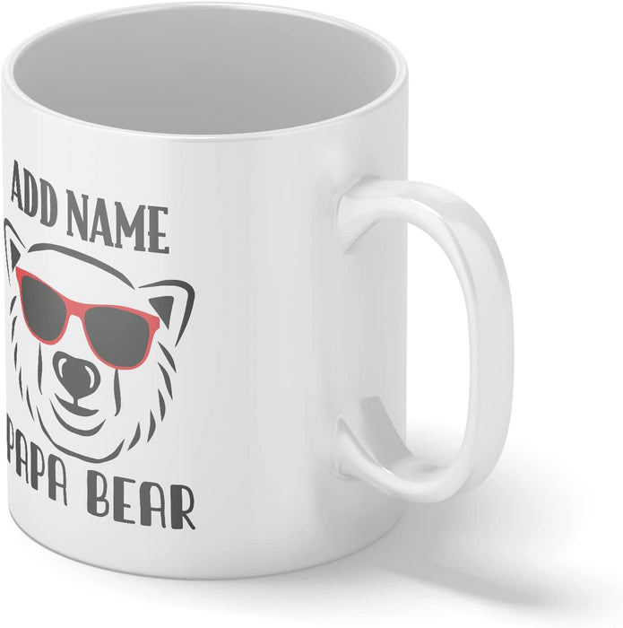 Personalised Mug Papa Bear - Add Your Special One's Name (11oz) - Custom Gift for Birthdays, Christmas, Special Occasions - YouPersonalise