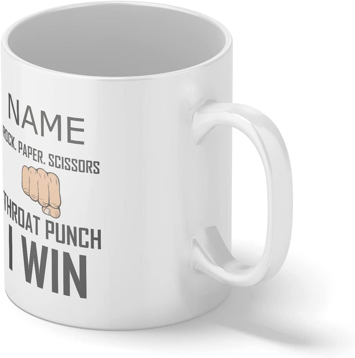 Personalised Mug Rock, Paper, Scissors, Punch! - Add Your Special One's Name (11oz) - Custom Gift for Birthdays, Christmas, Special Occasions - YouPersonalise