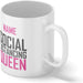 Personalised Mug Social Distancing Queen - Add Your Special One's Name (11oz) - Custom Gift for Birthdays, Christmas, Special Occasions - YouPersonalise