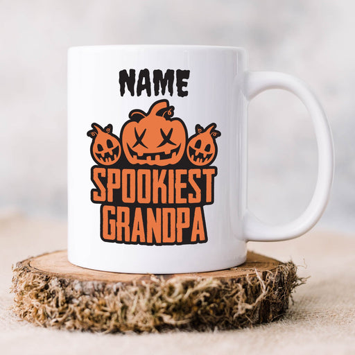 Personalised Mug Spookiest Grandpa - Add Your Special One's Name (11oz) - Custom Gift for Birthdays, Christmas, Special Occasions - YouPersonalise