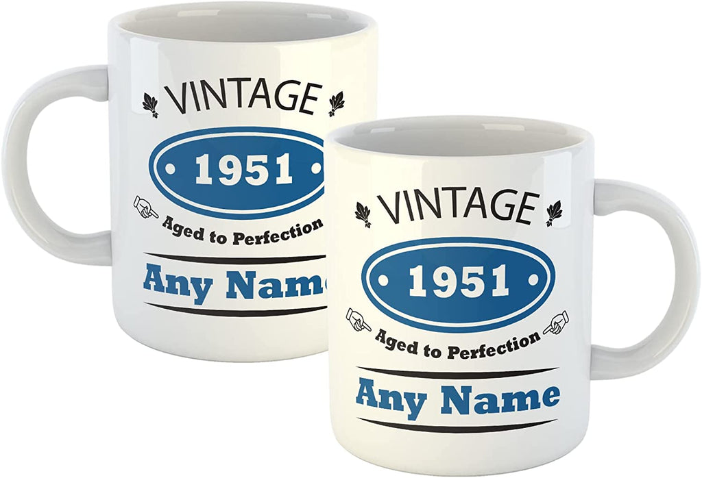 Personalised Mug Vintage - Aged to Perfection - Add Your Special One's Name and Birth Year (11oz) - Custom Gift for Birthdays, Christmas, Special Occasions, Secret Santa - YouPersonalise