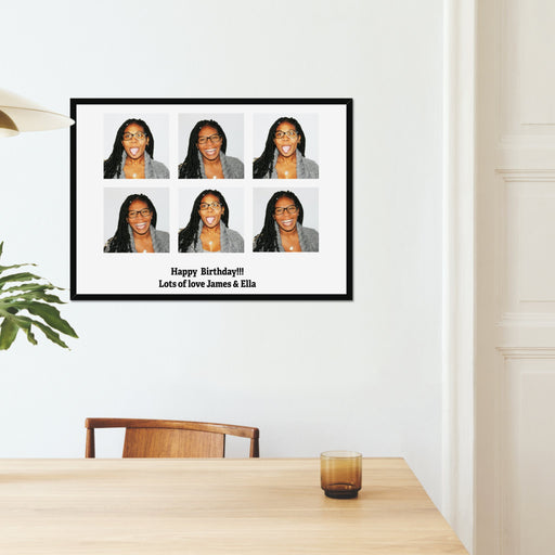 Personalised Multi 6 Photo and Message Upload Framed Print in A3 Size - White or Black - YouPersonalise