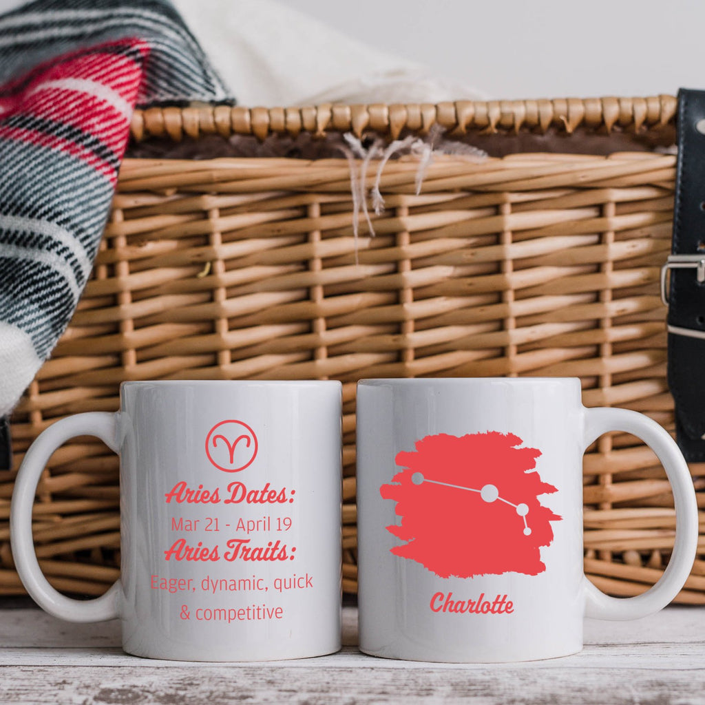 Personalised Name Zodiac Star Sign Mug - Aries - YouPersonalise