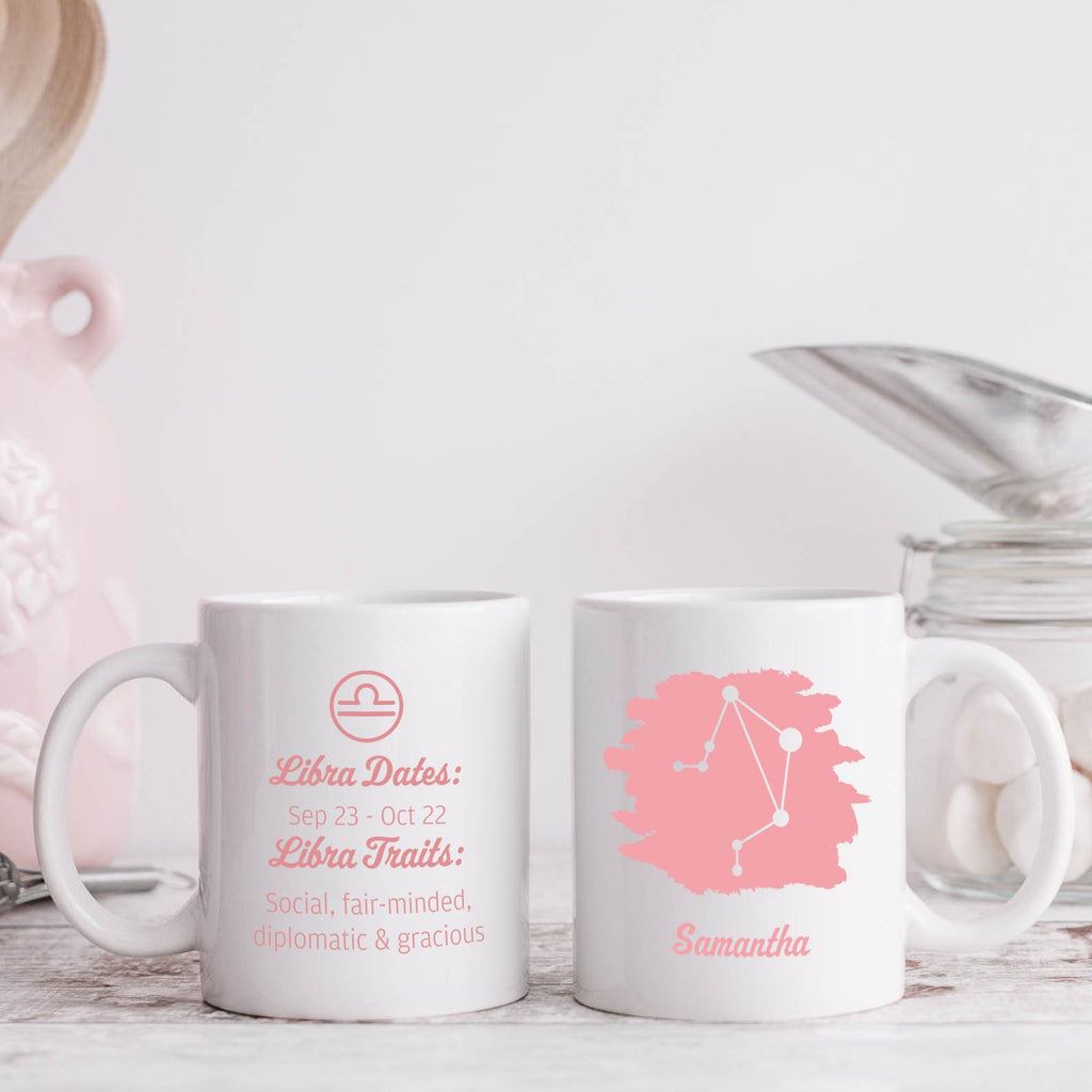 Personalised Name Zodiac Star Sign Mug - Libra - YouPersonalise