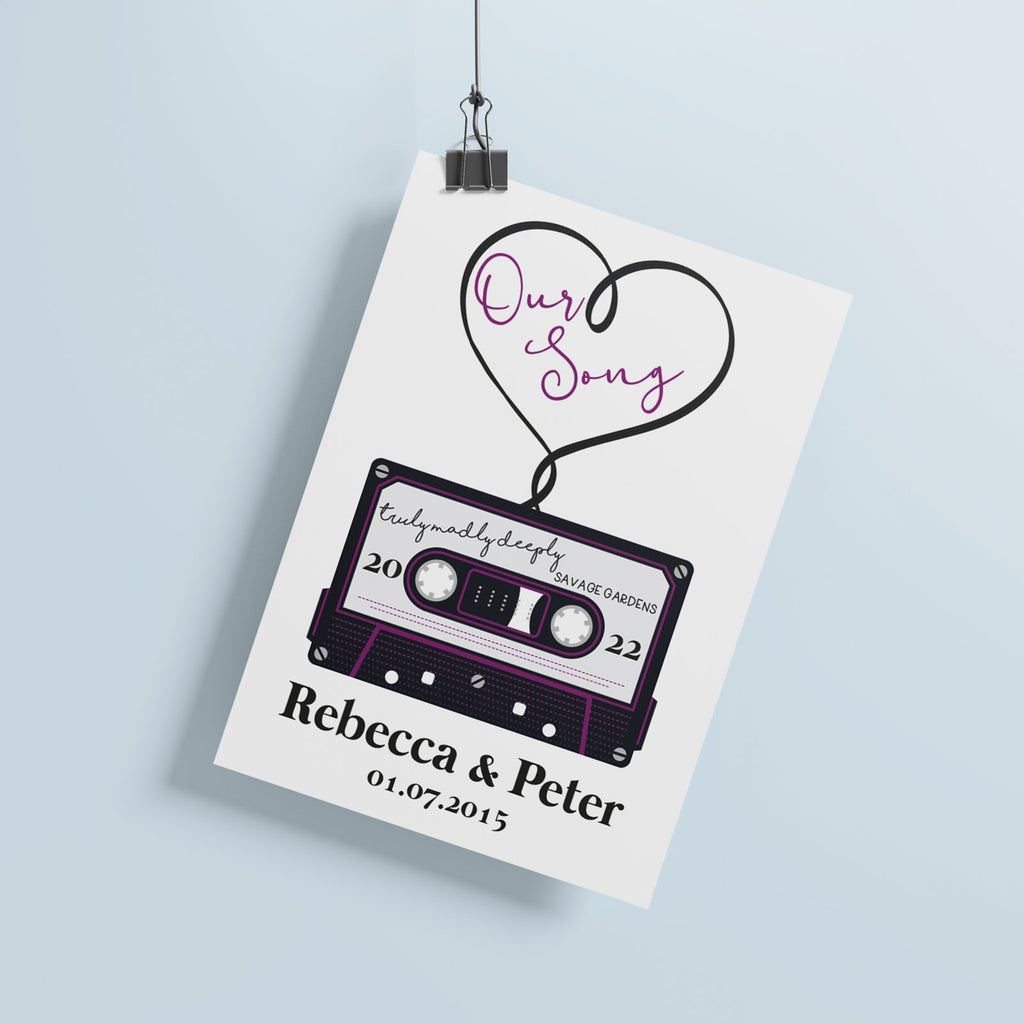 Personalised Our Song Print, A3 or A4, with or without frame - YouPersonalise