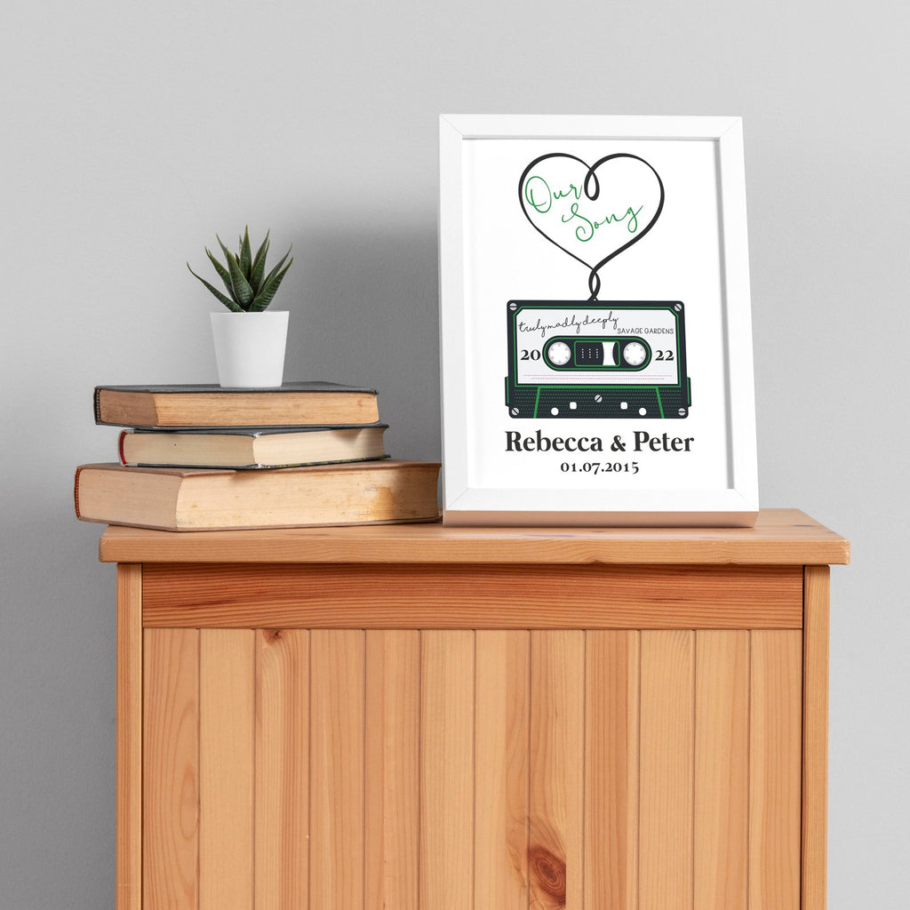 Personalised Our Song Print, A3 or A4, with or without frame - YouPersonalise