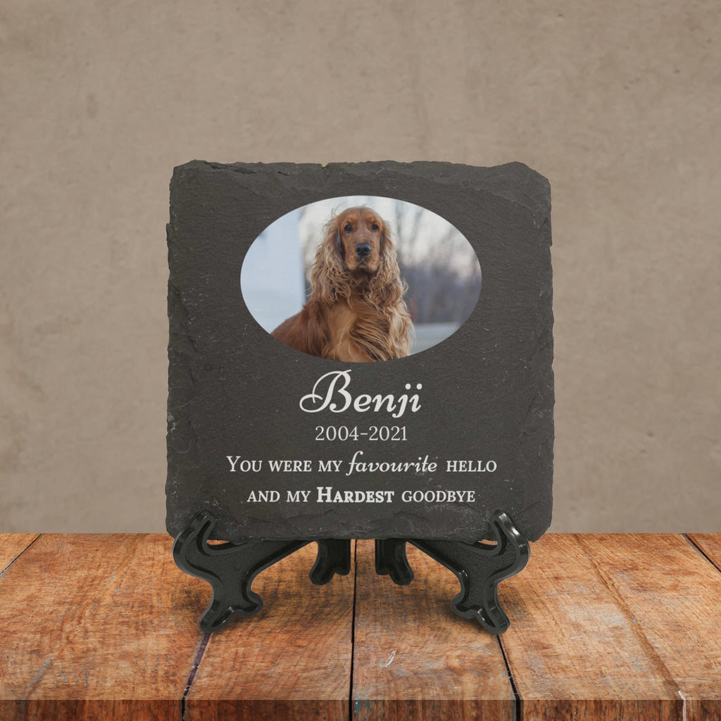 Personalised Pet Memorial Slate with Display Stand - YouPersonalise