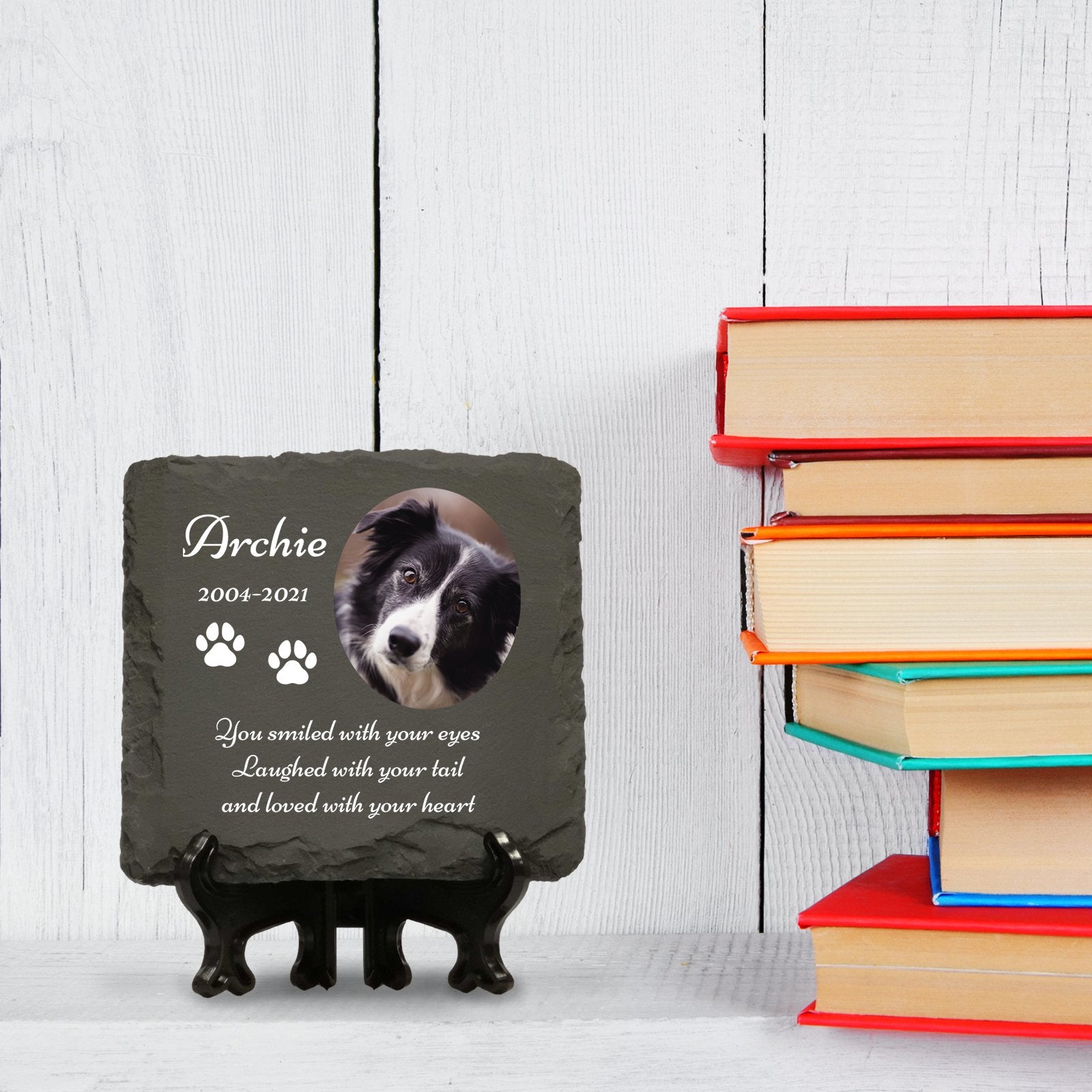 Personalised Pet Memorial Slate Display Stand