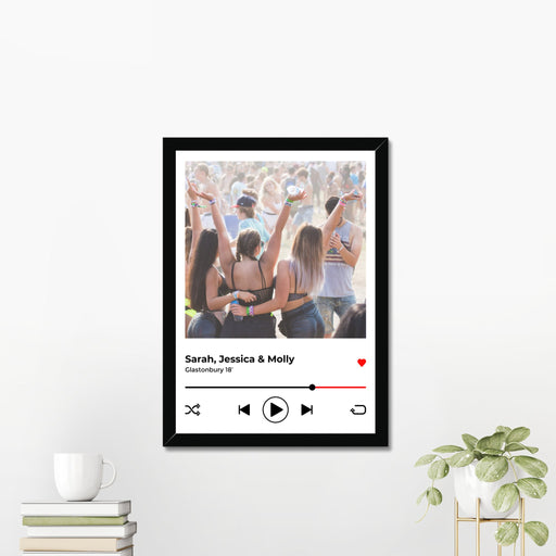 Personalised SPOTIFY INSPIRED THEME Photo Framed Print in A3 Size - White or Black - YouPersonalise