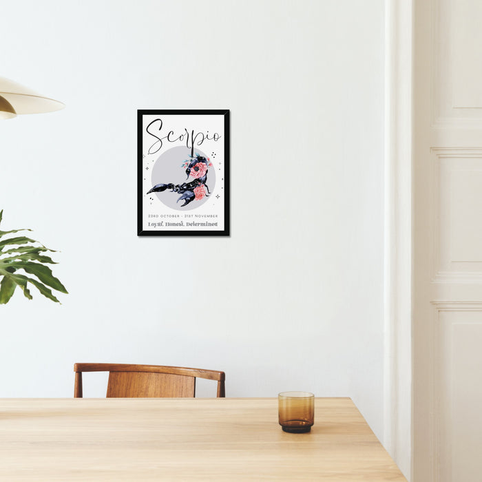 Scorpio Zodiac Print in A3 or A4, With or Without Black Frame - YouPersonalise