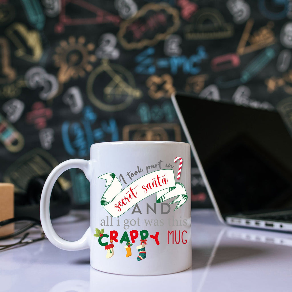 Secret Santa Mug 11oz Ceramic White Christmas Gift Mug Comedy Coffee Cup Mug for Colleague or Friend - YouPersonalise