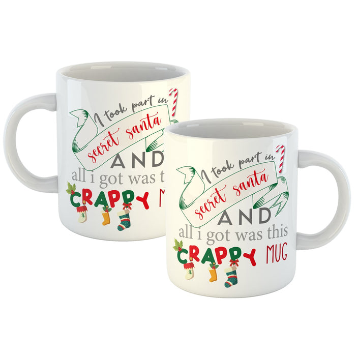 Secret Santa Mug 11oz Ceramic White Christmas Gift Mug Comedy Coffee Cup Mug for Colleague or Friend - YouPersonalise
