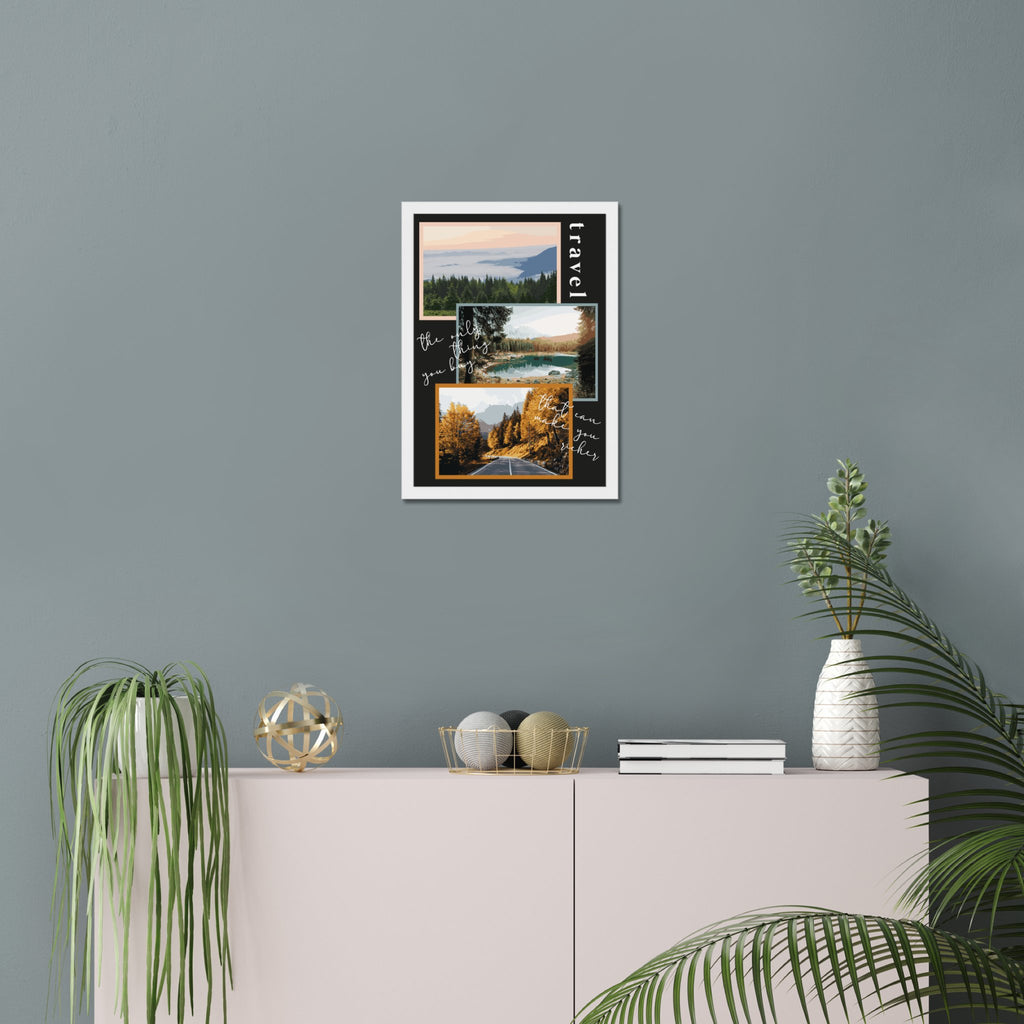 Travel Quote Print in A4 or A3 with Frame, Wall Art Print, Travel Illustration, Wall Decor - YouPersonalise